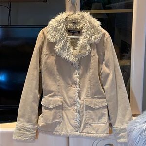 Vintage Corduroy Jacket with Faux Fur